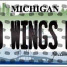 NHL Red  Wings Fan License Plate State Background Metal Tag Detroit Stanley Cup