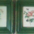 Vintage (2) Framed PJ REDOUTE Rosa Centifolia Langlois Rose / Floral Art Print