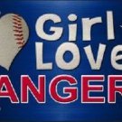MLB This Girl Loves Her Rangers License Plate Tag Metal Car Truck Texas Baseball