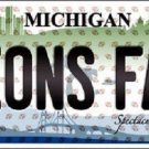 NFL Detroit Lions Fan License Plate Metal Novelty State Background Auto Stafford