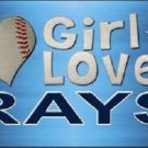 MLB This Girl Loves Her Rays License Plate Tag Metal Car Truck Tampa Bay Auto
