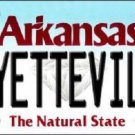 NCAA Fayetteville License Plate State Background Metal Tag Arkansas U.S.A."