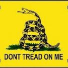 MILITARY LICENSE PLATE DON'T TREAD ON ME NOVELTY METAL  USA AUTO YELLOW BLACK