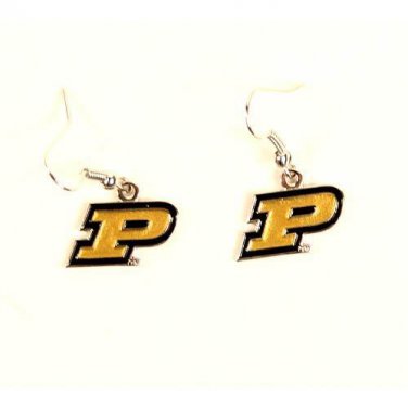 NCAA Purdue Boilermakers Earrings Set Logo Charm Silver Dangle Drop Big Ten