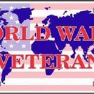 WORLD WAR TWO VETERAN LICENSE PLATE AMERICAN WHOLESALE METAL NOVELTY USA NEW