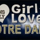 NCAA This Girl Loves Notre Dame Tag  License Plate Fighting Irish Metal Car