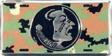 FLORIDA STATE  CAMO EMBOSSED LICENSE PLATE NCAA  SEMINOLES FSU NOLES AUTO TRUCK