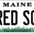 MLB Boston Red Sox  Novelty Metal License Plate State Background Auto Maine