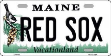 MLB Boston Red Sox  Novelty Metal License Plate State Background Auto Maine