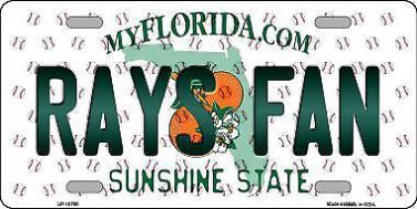 MLB Tampa Bay Rays Fan License Plate State Background Metal Tag U.S.A. Archer