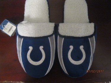 NWT NFL STRIPE LOGO SLIDE SLIPPERS - INDIANAPOLIS COLTS - EXTRA LARGE