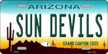 NCAA Sun Devils License Plate Novelty Metal State Background Arizona State ASU