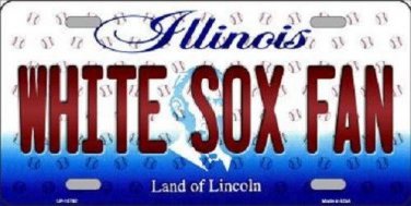 MLB Chicago White Sox Fan License Plate State Background Metal Tag "U.S.A." Auto
