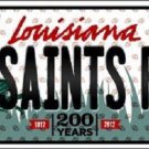NFL New Orleans Saints Fan License Plate Metal Novelty State Background Auto