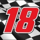 #18 Kyle Busch License Plate Checkered Flag Metal  Bar Wall Decor Nascar New