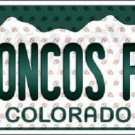 NFL Denver Broncos Fan License Plate Metal Novelty  State Background Auto Elway