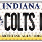 NFL Indianapolis Colts Fan License Plate Metal Novelty State Background Luck