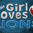 NFL This Girl Loves Her Lions Tag  License Plate Metal Car Truck Detroit