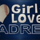MLB This Girl Loves Her Padres License Plate Tag Metal Car Truck San Diego