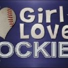 MLB This Girl Loves Her Rockies License Plate Tag Metal Car Truck Colorado