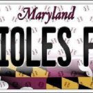 MLB Orioles Fan License Plate Novelty Metal State Background Baltimore Auto