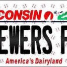 MLB Brewers Fan License Plate Novelty Metal State Background Milwaukee Auto