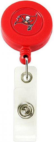 NFL Buccaneers Badge Holder Reel  Retractable Lanyard Team ID Holder Tampa Brady