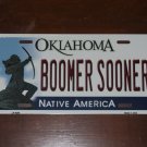NCAA Boomer Sooner License Plate State Background Metal Tag  U.S.A."  Decor
