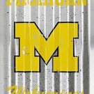NCAA MICHIGAN WOLVERINES CORRUGATED METAL SIGN TIN RETRO 12" X 18"  WALL ART