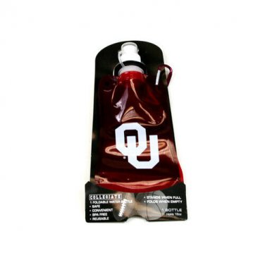 NCAA Oklahoma Sooners16 Oz.  Fold-able Screw Top Water Bottle with Carabiner