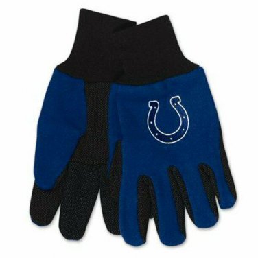 NFL Indianapolis Colts Two Tone Sport Utility Non Slip Work Gloves Adult Unisex