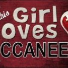 NFL This Girl Loves Her Buccaneers Tag  License Plate Metal Car Truck Tampa Bay