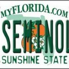 NCAA Go Seminoles License Plate State Background Metal Tag  FSU Florida State