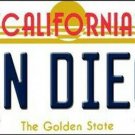 San Diego License Plate California State Background  Metal Tag "U.S.A."