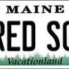 MLB Boston Red Sox  Metal License Plate State Background Maine Auto Novelty