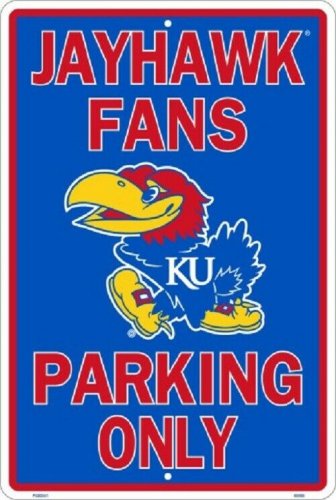 NCAA KANSAS JAYHAWKS PARKING ONLY METAL SIGN 12"x 18" MAN CAVE