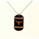 Texas Longhorns Enameled Team NCAA Engravable 26" Chrome Dog Tag Necklace