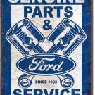 Genuine Ford Parts & Service Tin Sign New Vintage Style USA Auto
