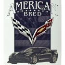 American Bred - Corvette Tin Metal Sign New Vintage Style USA Auto Garage Retro