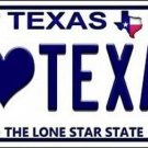 I Love Texas Metal License Plate State Background Tag Texas Lone Star