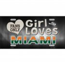 NCAA License Plate Miami This Girl Loves Her Hurricanes Metal Auto Sign ACC