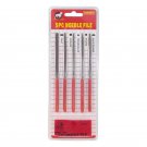 5PC Mini File Set DIP PVC/HDL Plastic Handle Red Flat Round Case Square