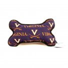 NCAA Virginia Cavaliers Squeaky Dog Toy Plush Bone  Licensed Blue Fabric