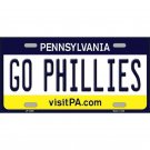 MLB Go Phillies License Plate Tag Metal Philadelphia  Wall Sign PA New Series