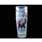 MLB Marlins Tumblers Cups (4) Set Acrylic Retro Florida16oz Logo Miami Printed