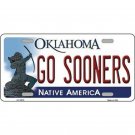 NCAA Go Sooners License Plate Metal Football Oklahoma New Sign OU Auto