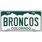 NFL Denver Broncos License Plate Background Metal Tag Colorado White Sign Art