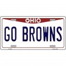 NFL Go Browns License Plate Metal Auto Sign Wall Cleveland New Retro Football