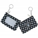 Oakland Raiders Coin Purse NFL New Team Logo Key Ring Nylon Polka Dot Vegas