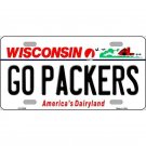 NFL Go Packers License Plate Metal Auto Sign Wall Green Bay New Retro Football